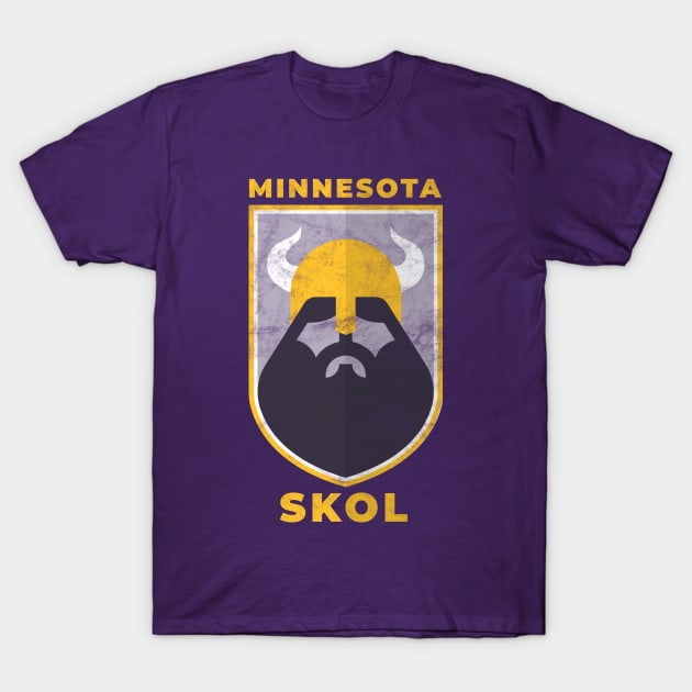 Modern Minnesota Vikings Football Tailgate Party Design T-Shirt by BooTeeQue